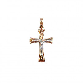Хрестик з золота у червоному з білим кольорі 01-200888960