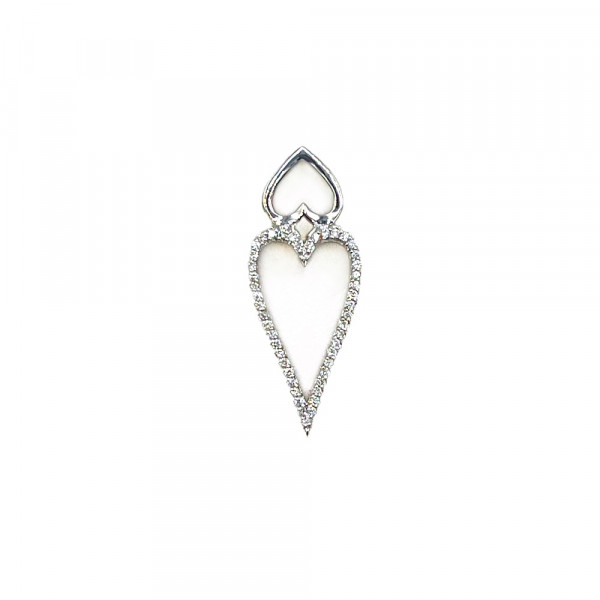 Золотий кулон білого кольору з жовтими діамантами «Серце»