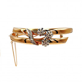 Браслет з червоного з білим золота з жовтими діамантами 01-200900460