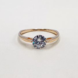 Золотое кольцо в красном цвете с цирконом 01-19298761