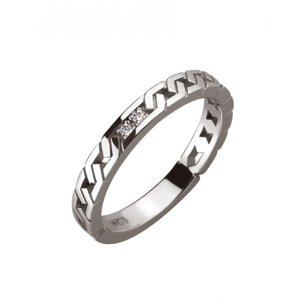 Кольцо из белого золота с цирконом