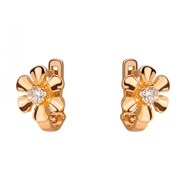 Сережки з золота з цирконом