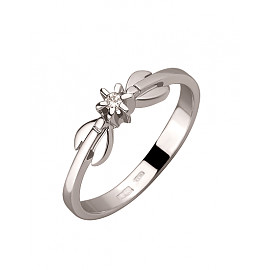 Кольцо из белого золота с белым бриллиантом 01-200130061