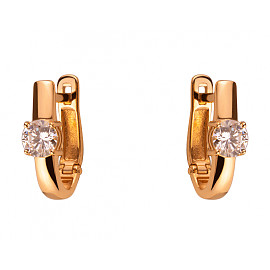 Серьги из золота в красном цвете с цирконом 01-200202561