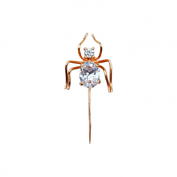Шпилька з золота червоного кольору з цирконом «Павук»