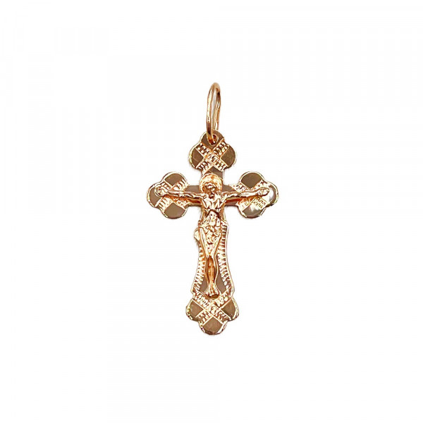 Хрестик з золота у червоному кольорі