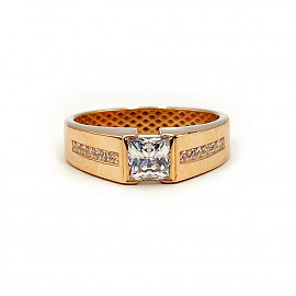 Перстень з золота з цирконом 01-200786261