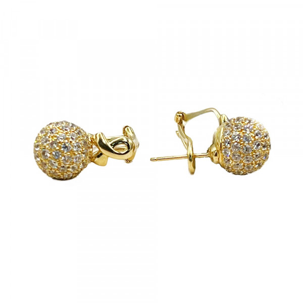 Золотые серьги с цирконом