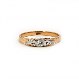 Золотое кольцо с желтым бриллиантом 01-200865561