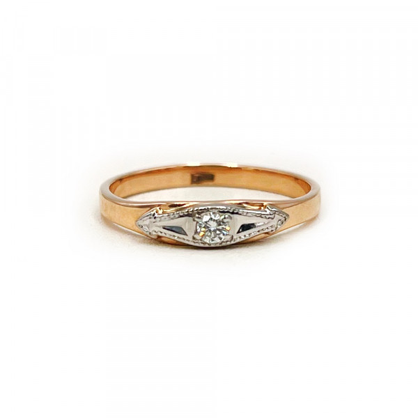 Золотое кольцо с желтым бриллиантом