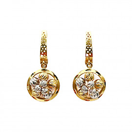 Серьги из золота желтого с белым цвета 01-200883361