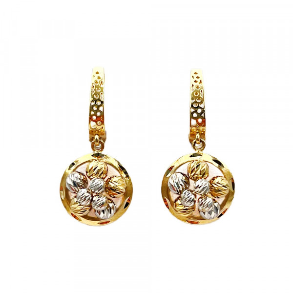 Серьги из золота желтого с белым цвета