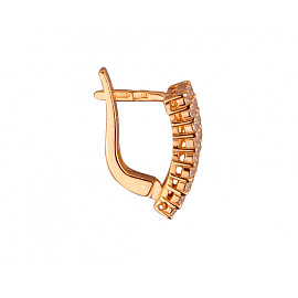 Золотые серьги в красном цвете с цирконом