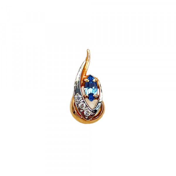 Кулон з червоного з білим золота з цирконом