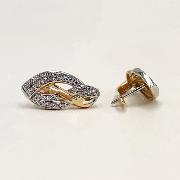 Серьги из золота с цирконом