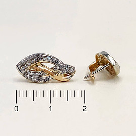 Сережки з золота з цирконом