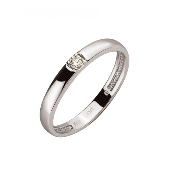 Золотое кольцо с белым бриллиантом