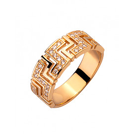 Кольцо из красного золота с цирконом 01-200264762