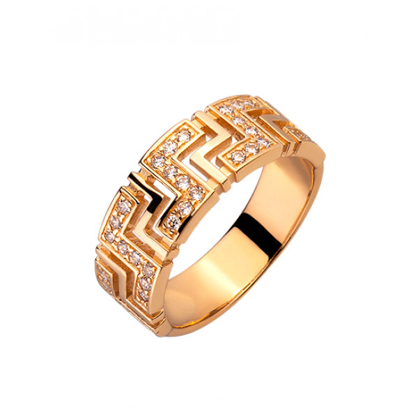 Кольцо из красного золота с цирконом