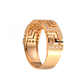 Кольцо из красного золота с цирконом