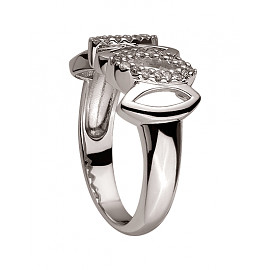 Каблучка з золота білого кольору з жовтими діамантами