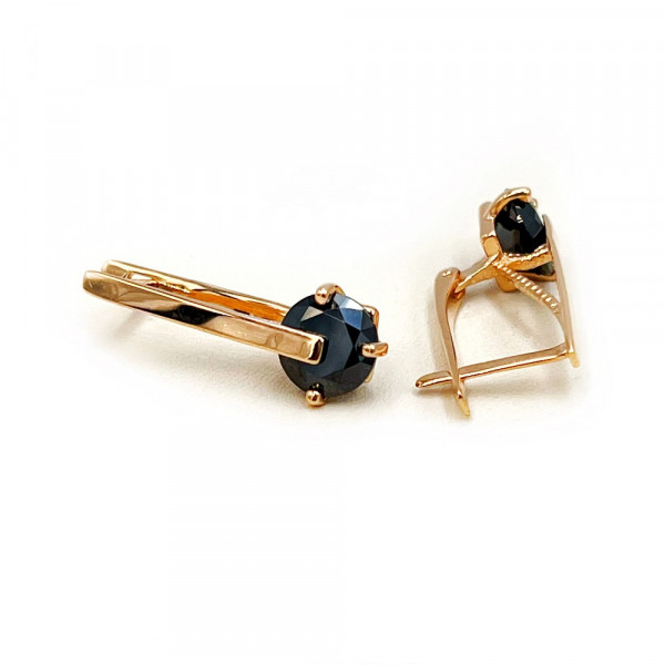 Сережки з червоного золота з цирконом