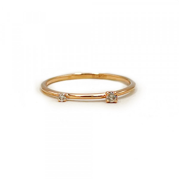 Кольцо из золота в красном цвете с желтыми бриллиантами