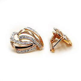 Сережки з золота з цирконом 01-200825062