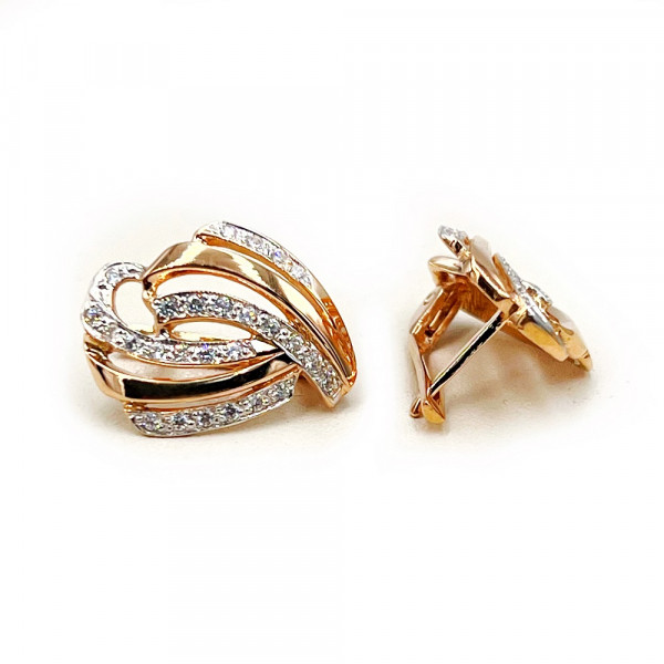 Сережки з золота з цирконом