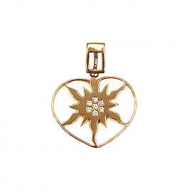 Золотий кулон у червоному кольорі з цирконом 01-200827762