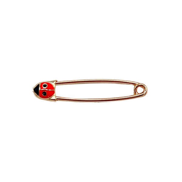 Шпилька з червоного золота з емаллю «Сонечко»