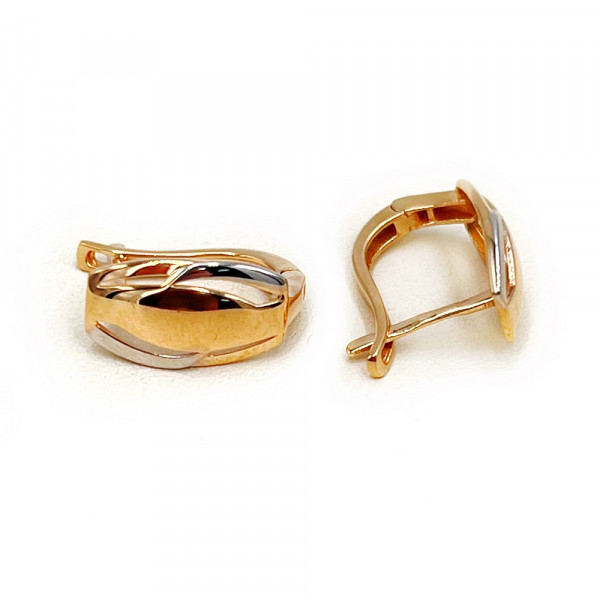 Серьги из золота красного с белым цвета