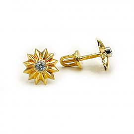 Сережки з жовтого з білим золота з жовтими діамантами 01-200856962