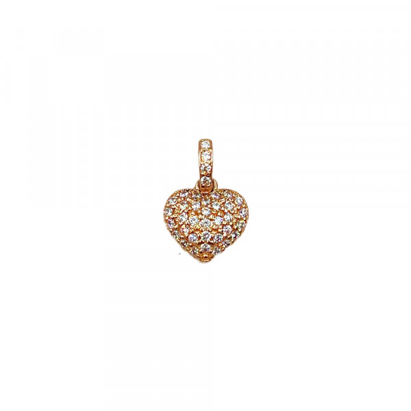 Кулон из золота красного цвета с цирконом
