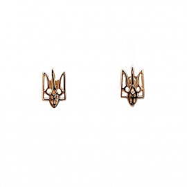 Серьги из золота красного цвета «Тризуб» 01-200902562