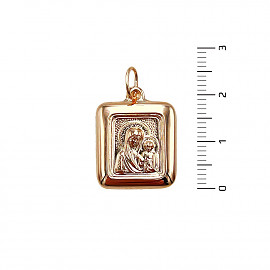 Золота ладанка у червоному кольорі