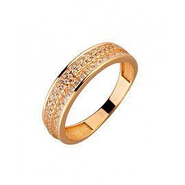 Золотое кольцо в красном цвете с цирконом 01-200023063