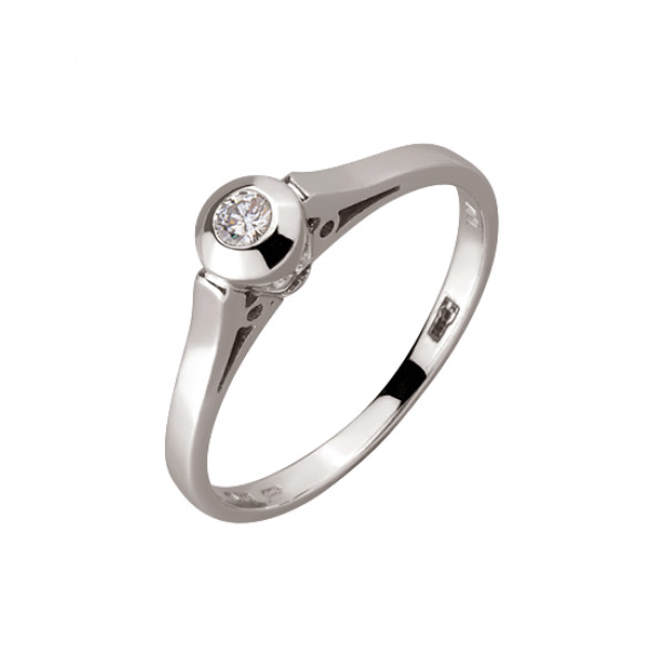 Кольцо из золота с белым бриллиантом