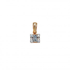 Золотой кулон в красном цвете с цирконом 01-200214863