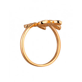 Кольцо из золота в красном цвете с цирконом «Бабочки»