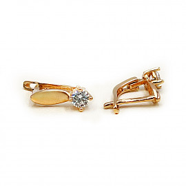 Серьги из золота красного цвета с цирконом 01-200562663