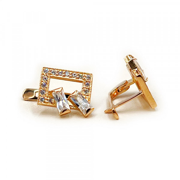 Сережки з золота у червоному кольорі з цирконом