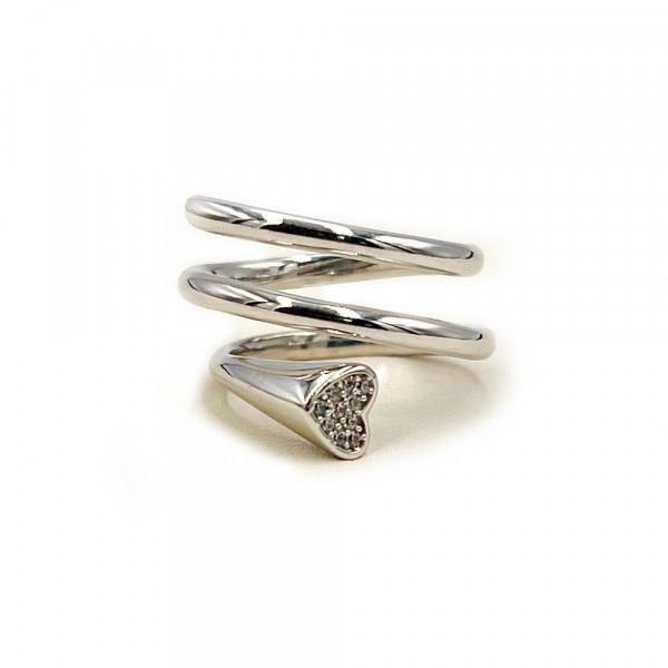 Кольцо из белого золота с цирконом