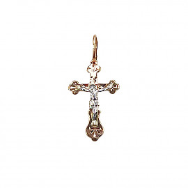 Золотий хрестик у червоному з білим кольорі 01-200888963