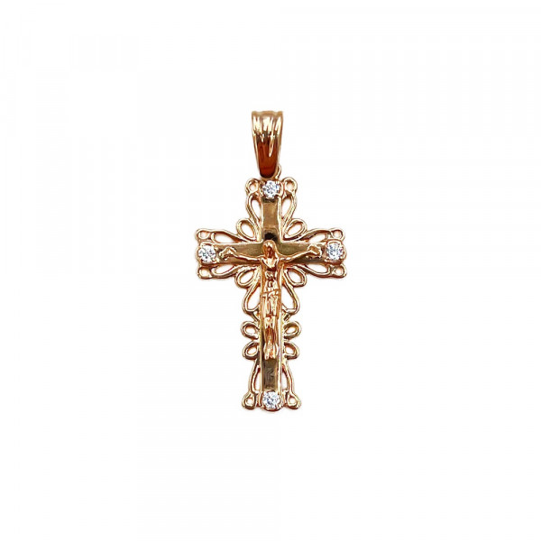 Золотой крестик с цирконом