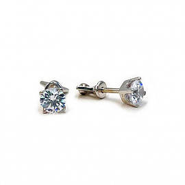 Серьги из золота белого цвета с цирконом 01-200994563
