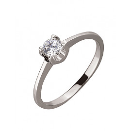 Золота каблучка білого кольору з цирконом 01-19319664