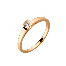 Золота каблучка червоного кольору з цирконом 01-200111964