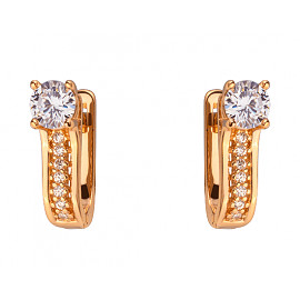 Серьги из красного золота с цирконом 01-200164564