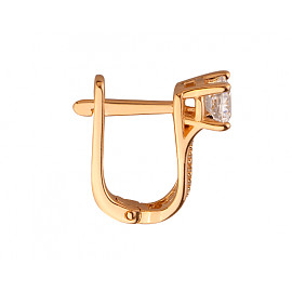 Серьги из красного золота с цирконом